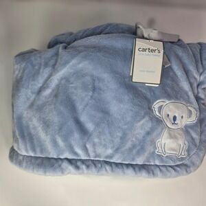 Carters Little Baby Basics Koala Blanket Blue Plush Cozy Applique NWT 2019